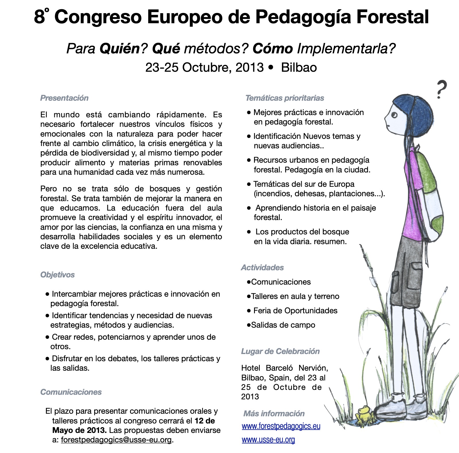 Participación en la organización del 8º Congreso Europeo de Pedagogía Forestal